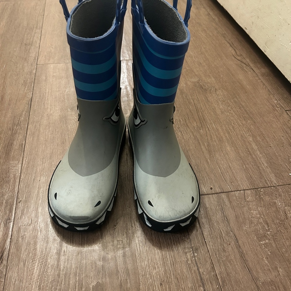 Blue and Gray Waterproof Rain & Snow Boots